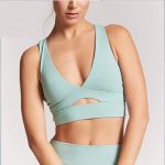 Light Teal front Cutout Sports Bra