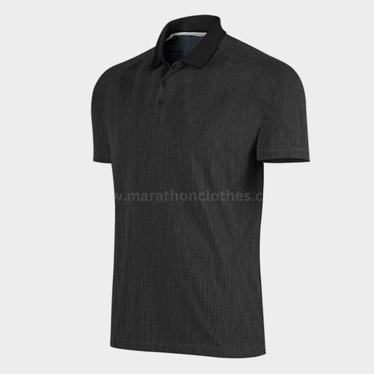 Custom Black Polo Short Sleeves Marathon T-Shirt wholesale black polo short sleeves marathon t-shirt manufacturer