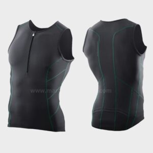 wholesale black with green paneling sleeveless marathon tank top