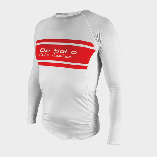 Long Sleeve White and Red Marathon T-shirt Supplier