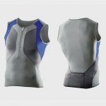 bulk grey and blue sleeveless marathon tank top supplier