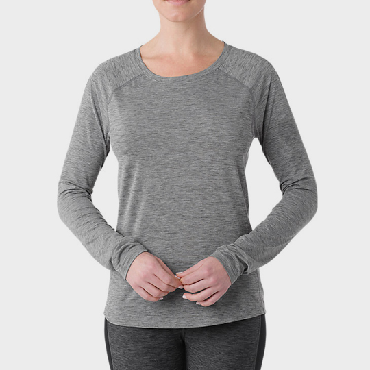 bulk grey round neck long sleeve marathon t-shirt supplier
