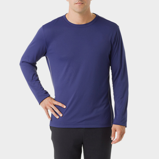 Long Sleeve Blue Mens Marathon T-shirt Wholesale USA