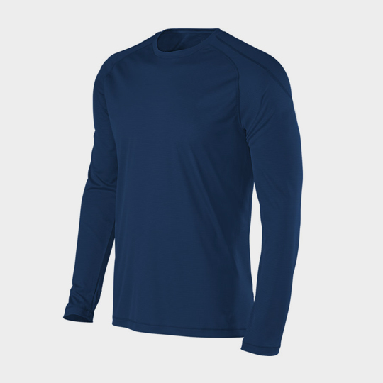 Long Sleeve Dark Blue Mens Marathon Running T-shirt Supplier USA