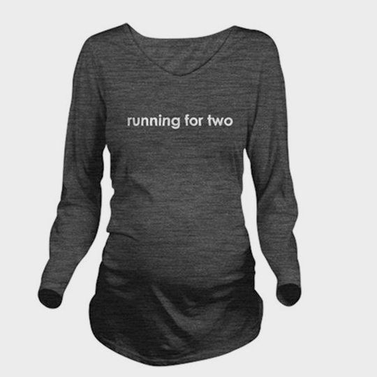 wholesale dark grey long sleeve maternity marathon t-shirt supplier