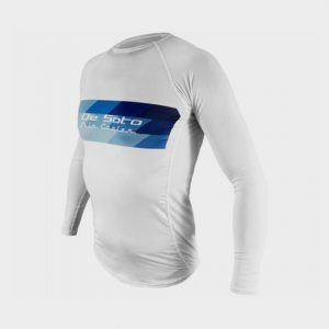 Long Sleeve White and Blue Marathon T-shirt Supplier