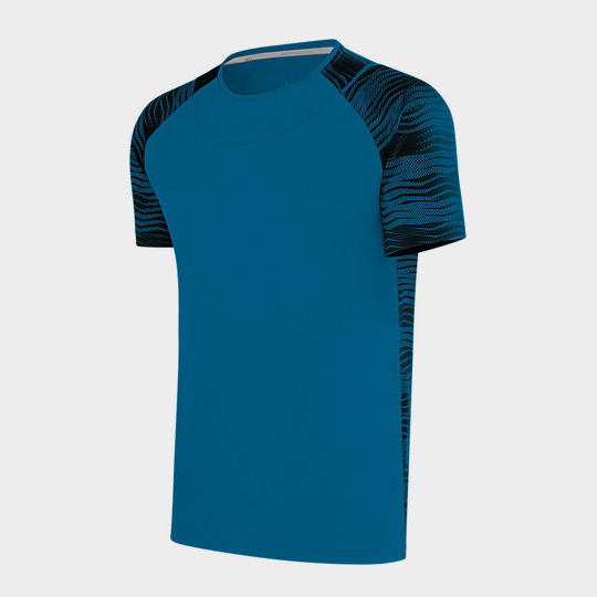 Wholesale Marathon Blue Printed Half Sleeves T-Shirt Supplier USA