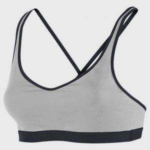 bulk marathon grey and black strappy sports bra supplier