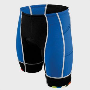Wholesale Jet Black and Blue Marathon Shorts Manufacturer