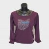 printed purple long sleeve marathon t-shirt supplier