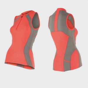 bulk womens peachy orange and grey triathlon suit top manufacturer