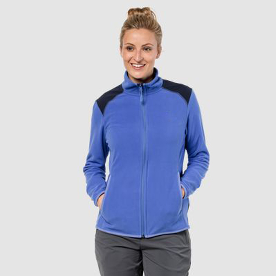 Womens Purple/Black Full Zip Outdoor No Hood Fleece Jacket manufacturers