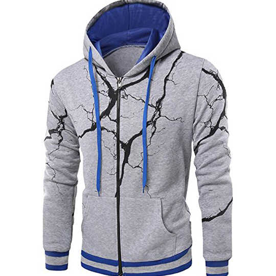 Men Printed Long Sleeve Hooded Sweatshirts Sportswear