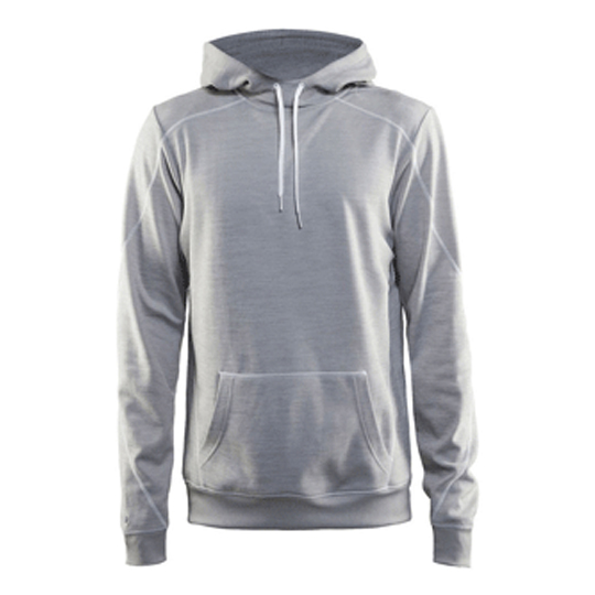 Grey Full Sleeve Solid Hooded Sweatshirt